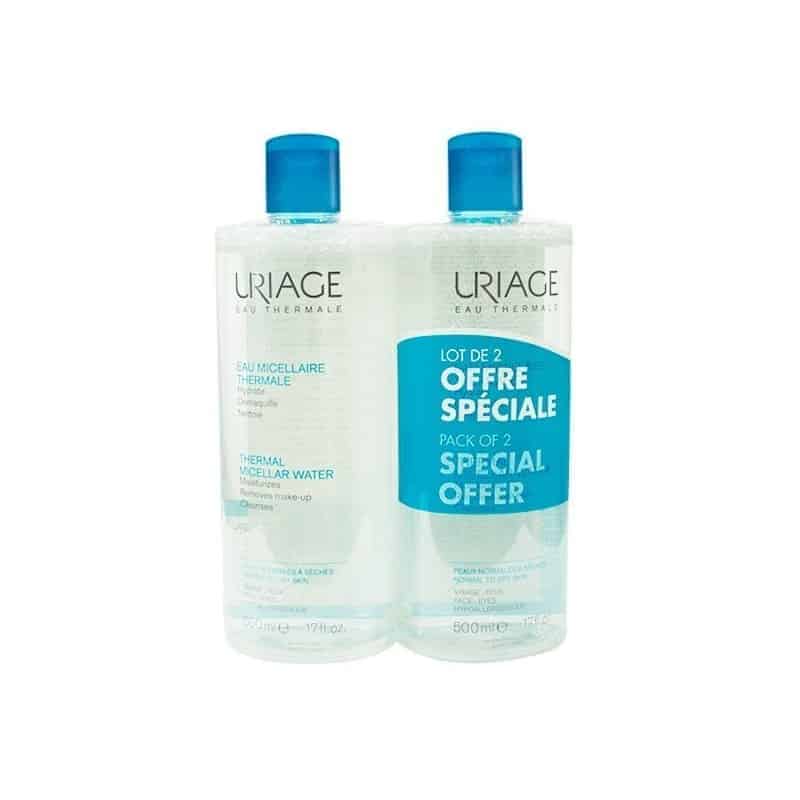 Uriage Eau Démaquillante Flacon Lot 2x500ml à Prix Bas